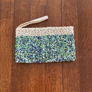 Vintage Multi-color beaded Make-up bag.